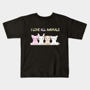 I love ALL animals Kids T-Shirt